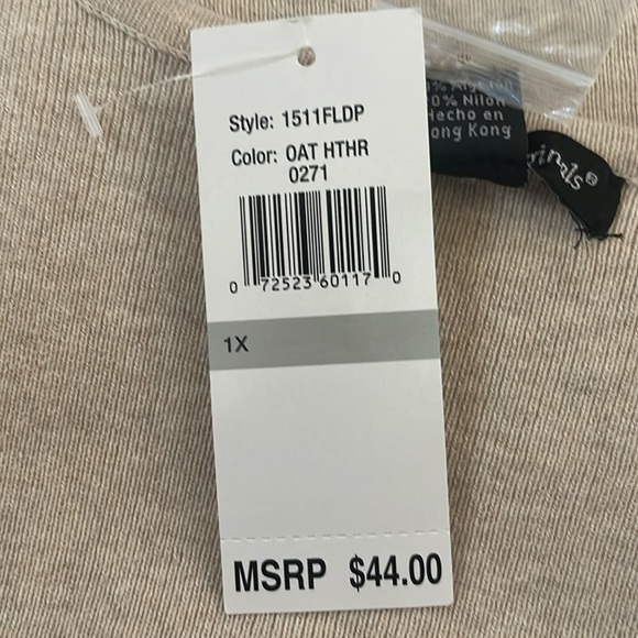 NWT Designers Originals “Oat Heather” colored cardigan. Size 1X - Picture 8 of 9